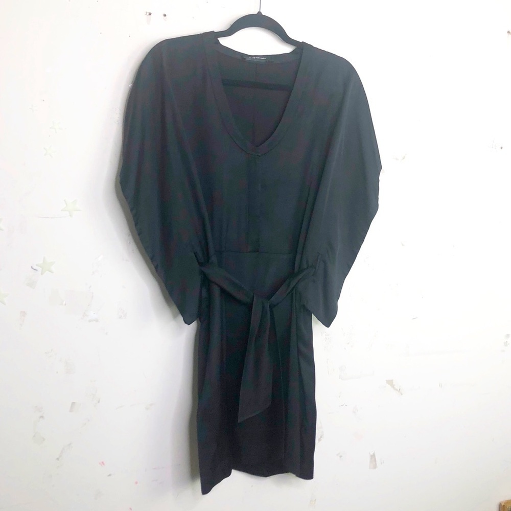 CLUB Monaco black satin dress